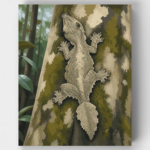 Camouflaged Leaf-Tailed Gecko - Paint by Numbers Kit