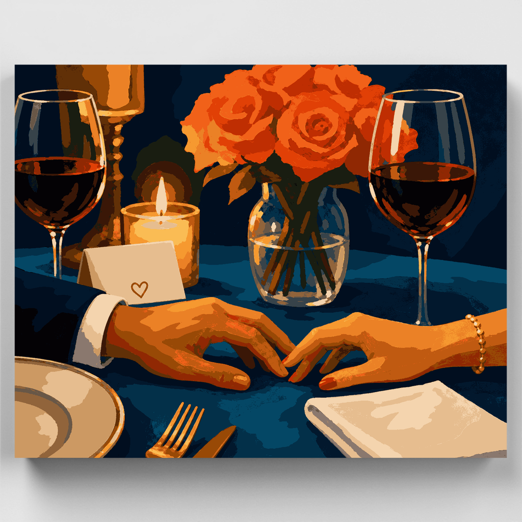 Brindis de aniversario a la luz de las velas - Kit de pintura por números — Estándar