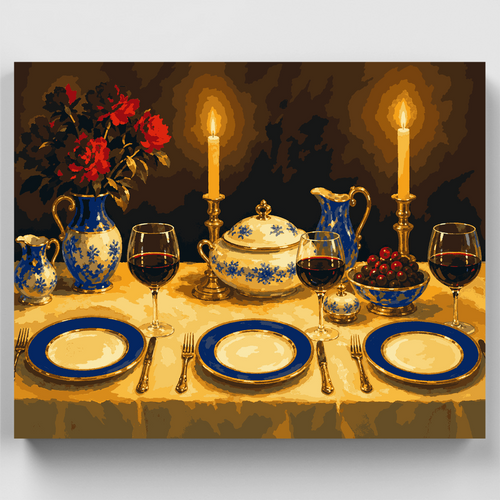 Candlelit Dinner Table - Paint by Numbers Kit