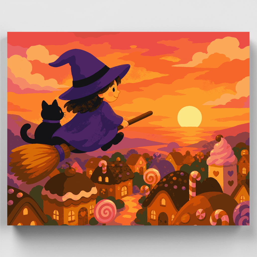 Candy Village Witch - Paint by Numbers Kit