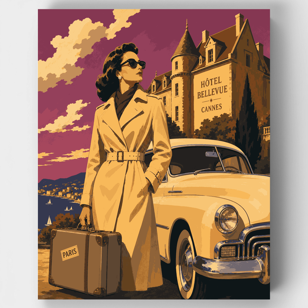 Llegada al hotel en Cannes - Kit de pintura por números — Estándar