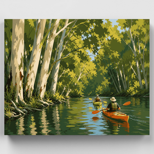 Canning River Kayakers - Paint by Numbers Kit