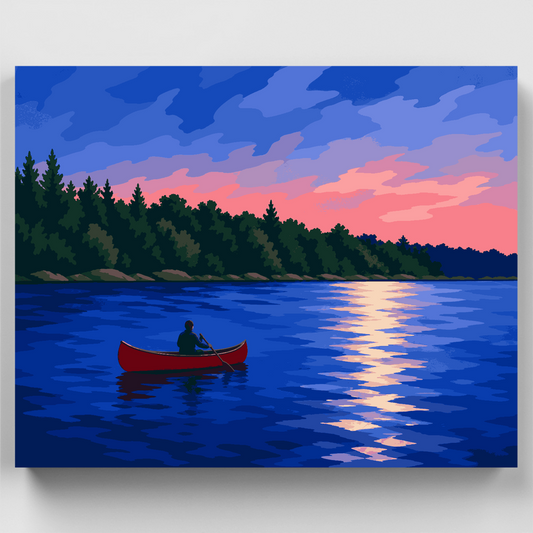 Canoe at Dusk - Paint by Numbers Kit