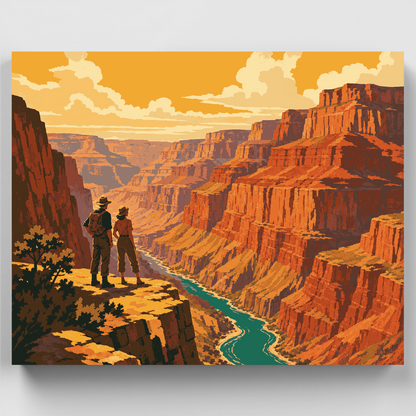 Canyon Explorers Overlook - Paint by Numbers Kit
