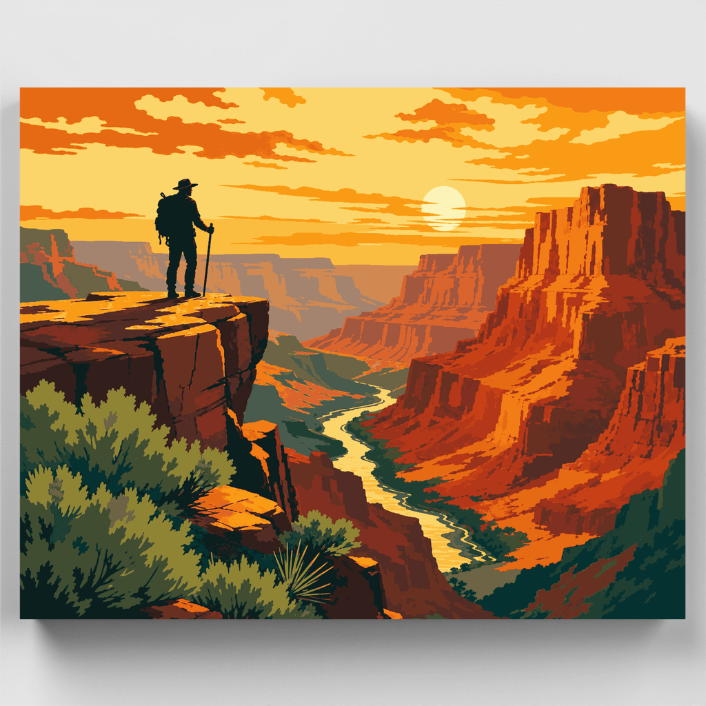 Canyon Overlook Hiker - Paint by Numbers Kit