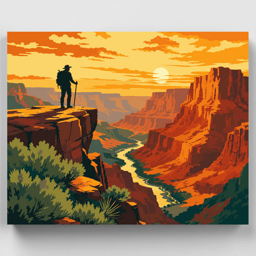 Canyon Overlook Hiker - Paint by Numbers Kit
