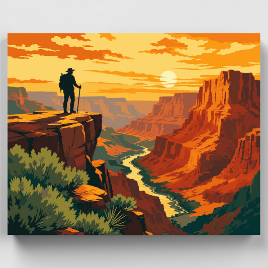Canyon Overlook Hiker - Paint by Numbers Kit