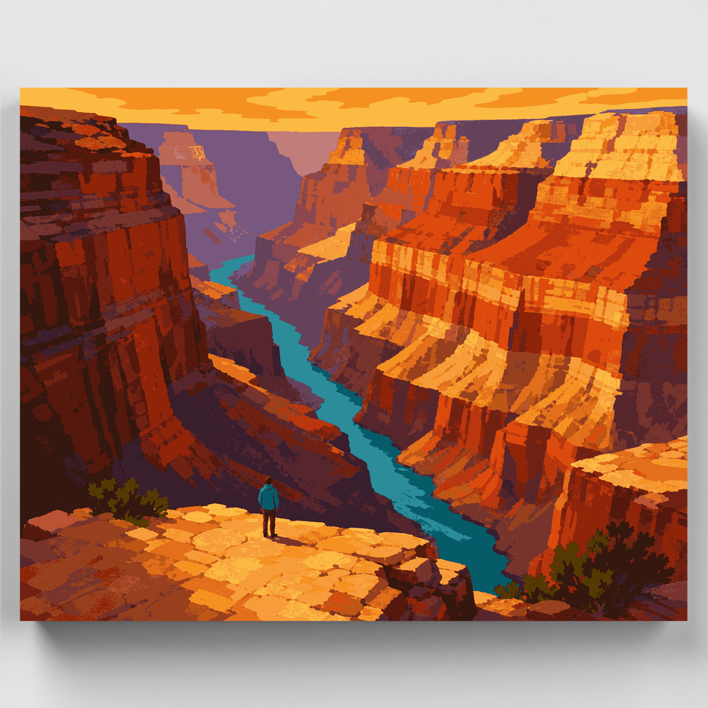 Vista del Río Canyon - Kit de pintura por números — Estándar