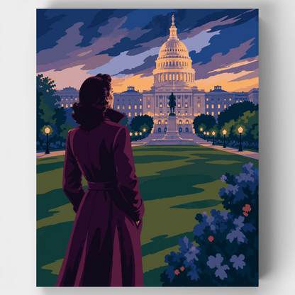 Capitol at Blue Hour - Paint by Numbers Kit