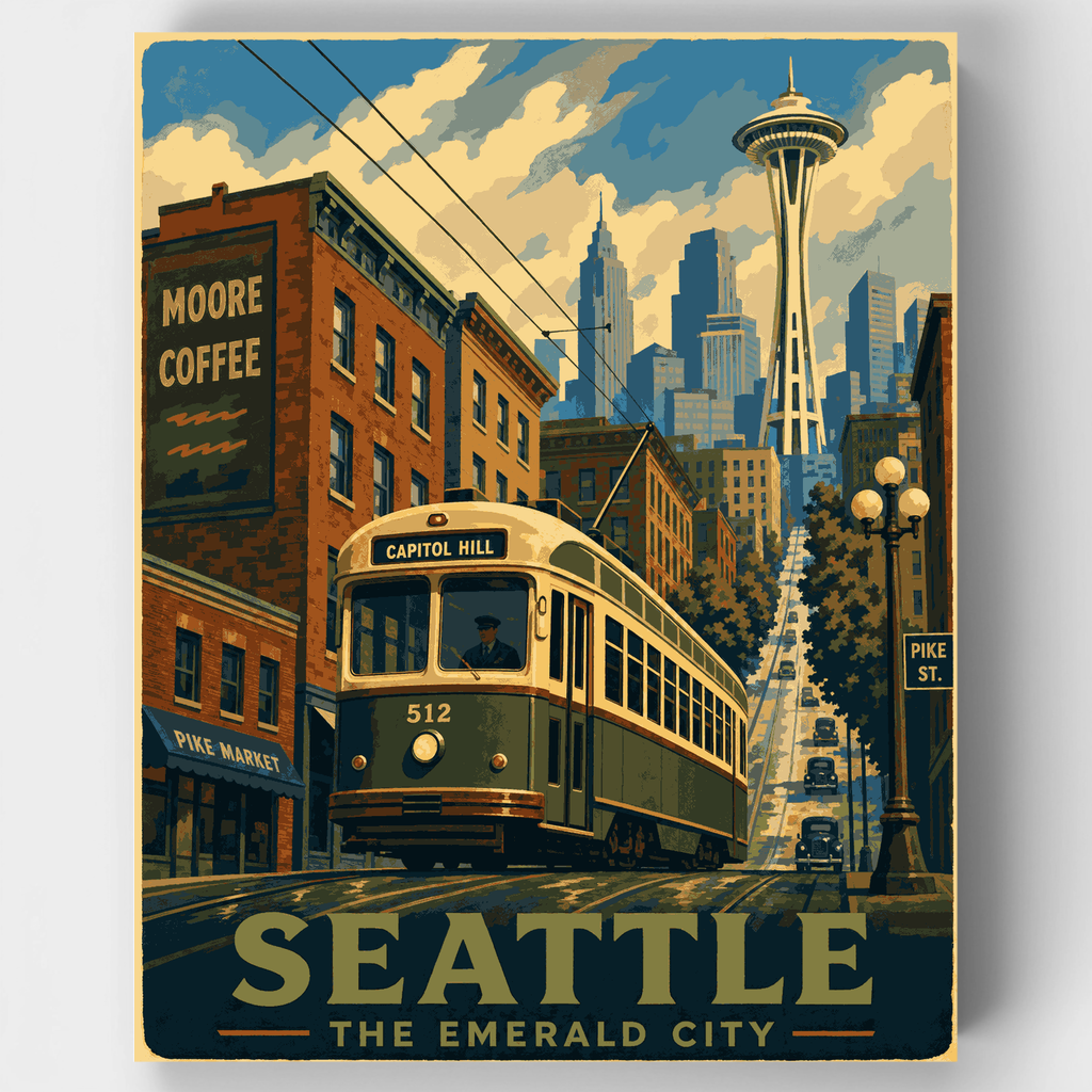 Tranvía de Capitol Hill - Kit de pintura por números — Estándar