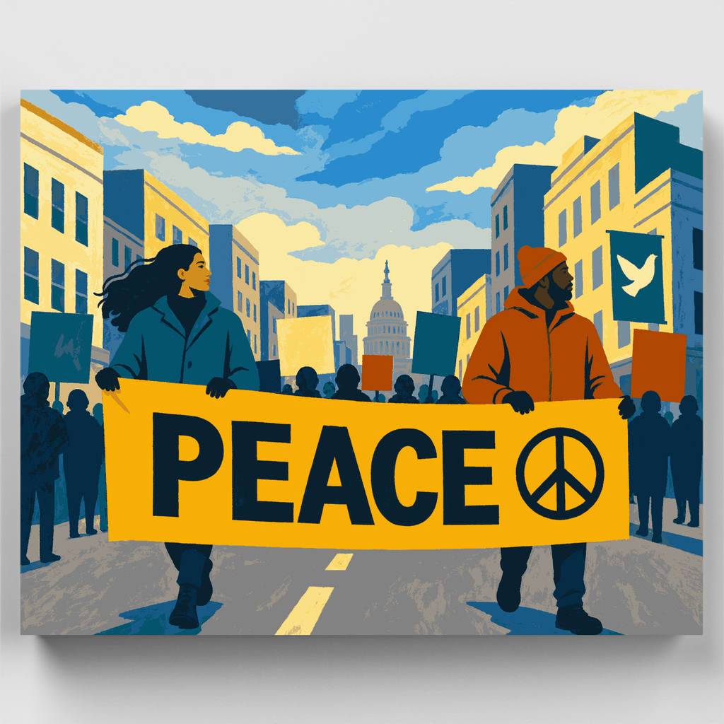 Marcha por la Paz en el Capitolio - Kit de pintura por números — Estándar