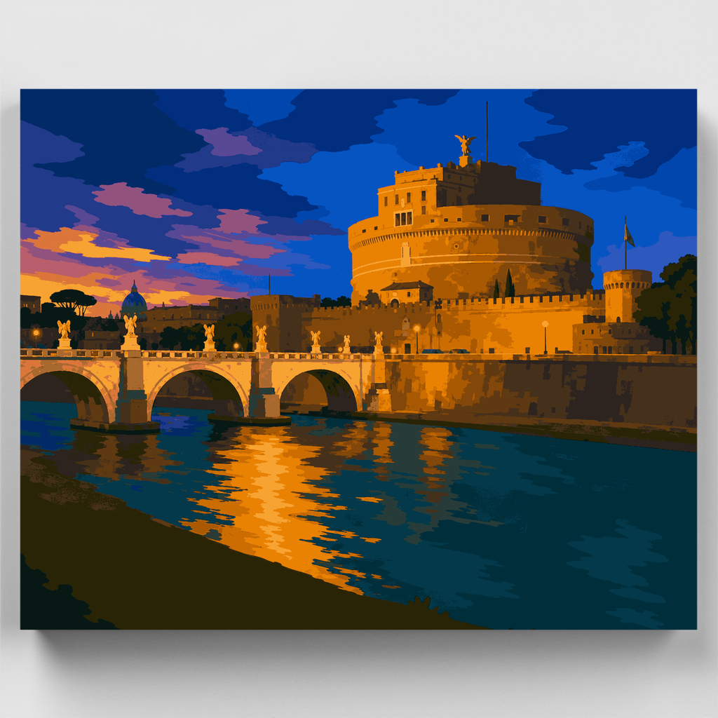 Castillo al atardecer - Kit de pintura por números — Estándar
