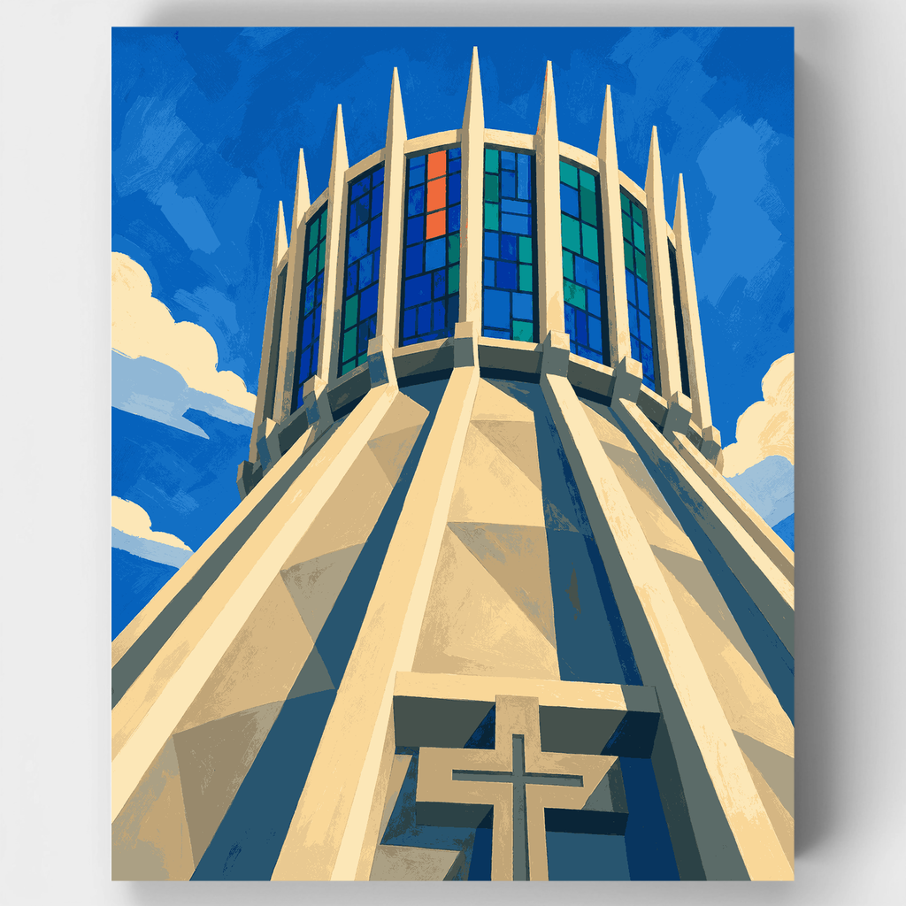 Catedral Corona hacia el Cielo - Kit de Pintura por Números — Estándar
