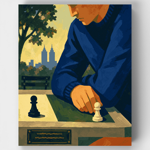Central Park Chess Move - Paint by Numbers Kit