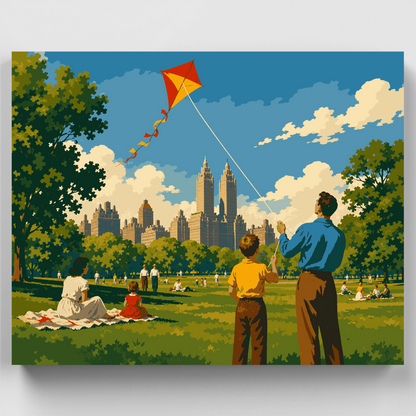 Central Park Kite Day - Paint by Numbers Kit