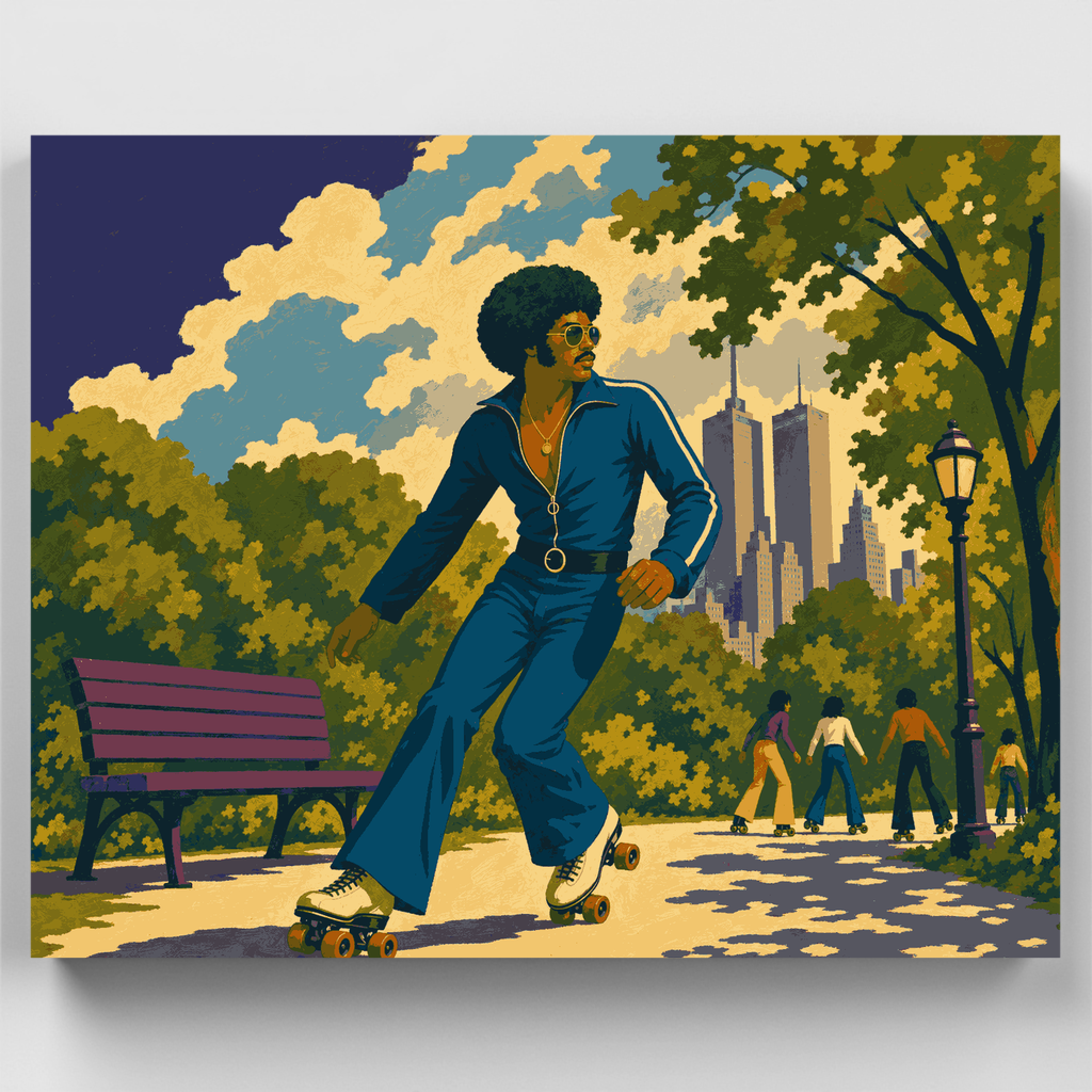 Kit de pintura por números - Discoteca sobre patines en Central Park — Estándar