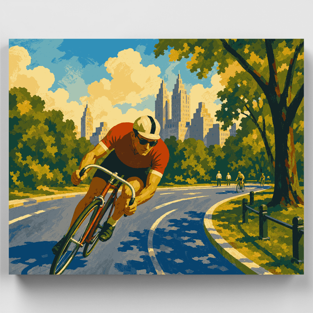 Kit de pintura por números: Curva de velocidad en Central Park — Estándar