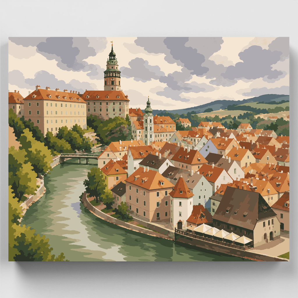 Tejados de Cesky Krumlov - Kit de pintura por números — Estándar