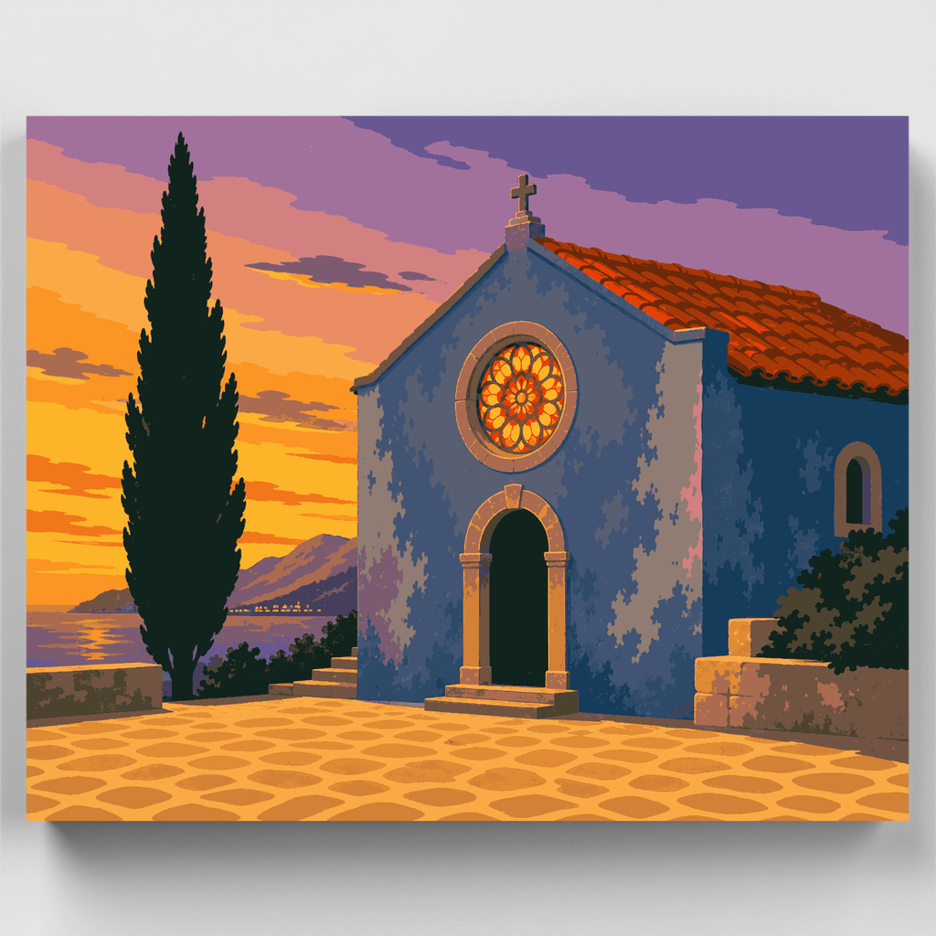 Chapel at Sunset - Paint by Numbers Kit