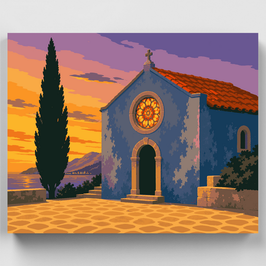 Chapel at Sunset - Paint by Numbers Kit