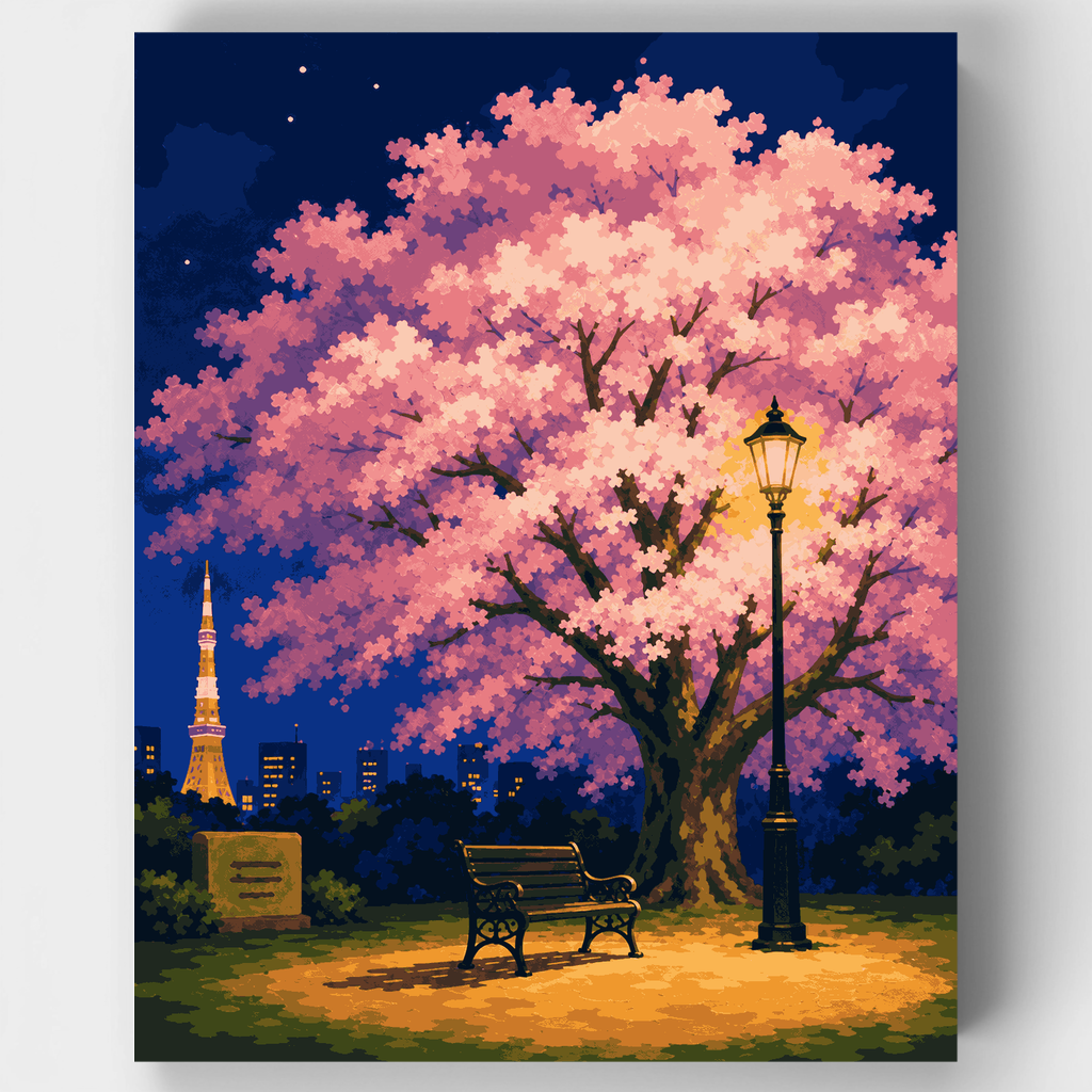Cherry Blossom Night - Paint by Numbers Kit