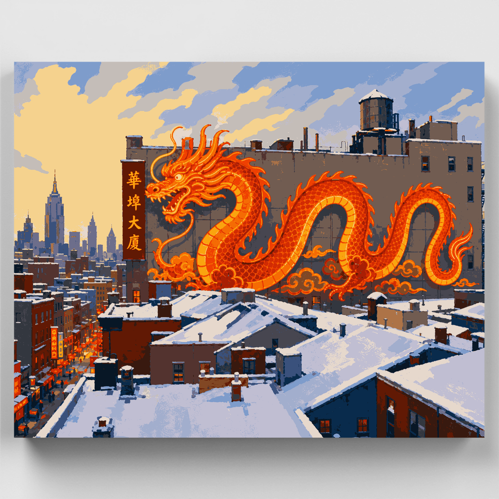 Chinatown Dragon Mural - Paint by Numbers Kit