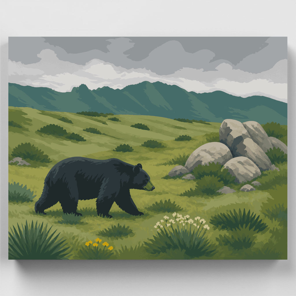 Kit de pintura por números - Oso negro de Chisos — Estándar