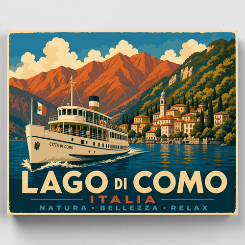 Città di Como Steamer - Paint by Numbers Kit