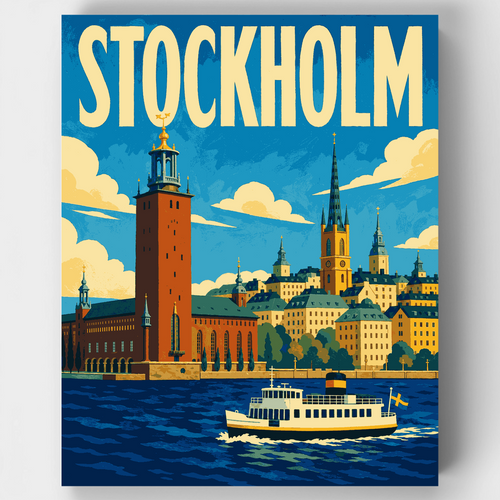 City Hall Tower Skyline - Paint by Numbers Kit