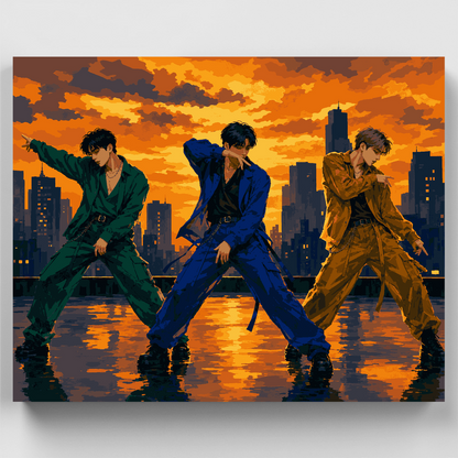 City Sunset Dancers - Paint by Numbers Kit