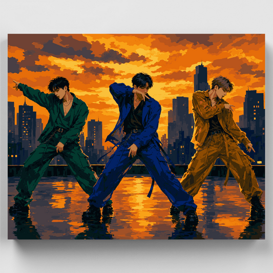 City Sunset Dancers - Paint by Numbers Kit