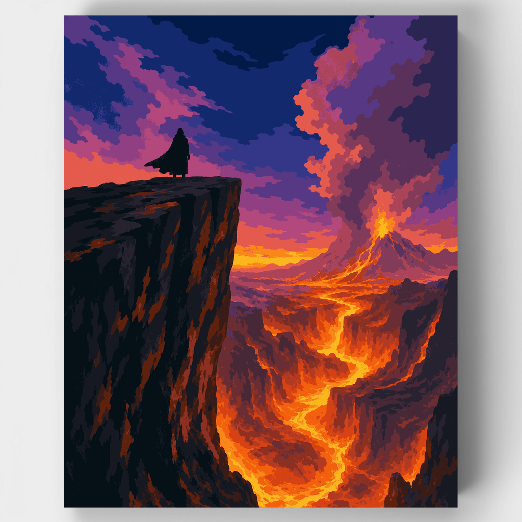 Cloaked Figure Volcano - Paint by Numbers Kit