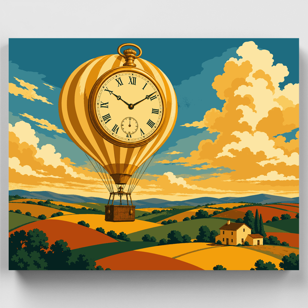 Kit de pintura por números - Cielos de globos con reloj — Estándar