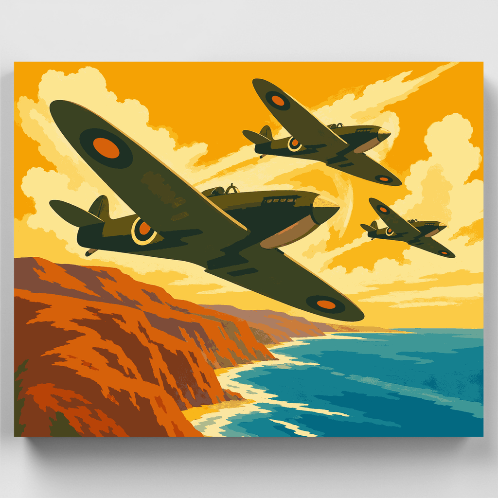 Patrulla costera al atardecer - Kit de pintura por números — Estándar