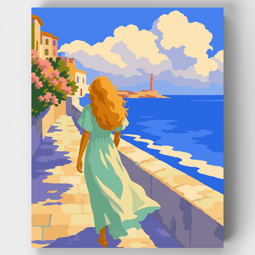 Coastal Promenade Walk - Paint by Numbers Kit