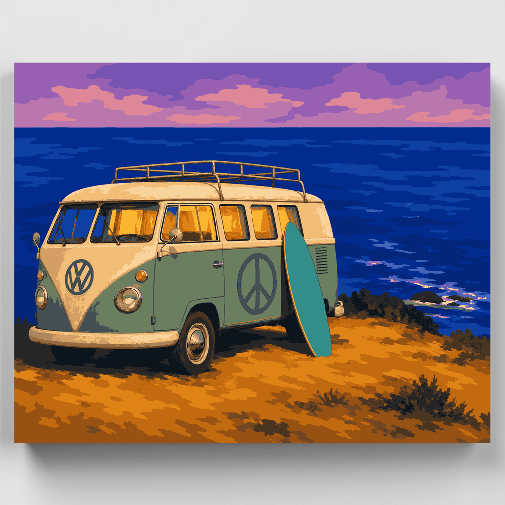 Coastal VW Bus - Paint by Numbers Kit