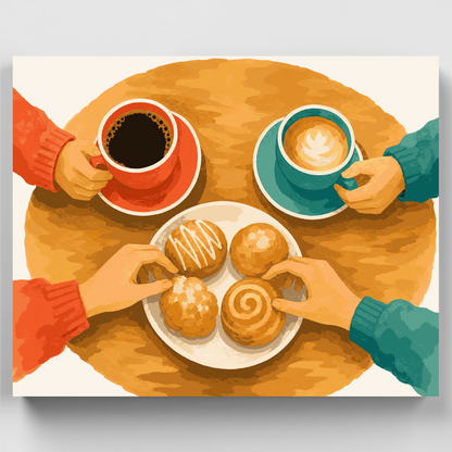 Coffee Date for Two - Paint by Numbers Kit