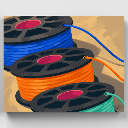 Colorful Cable Spools - Paint by Numbers Kit