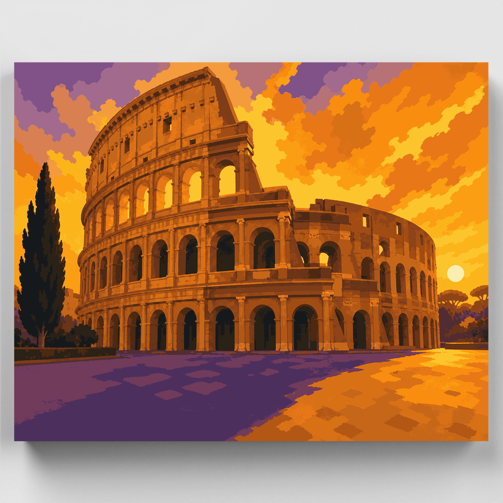 Coliseo al atardecer - Kit de pintura por números — Estándar