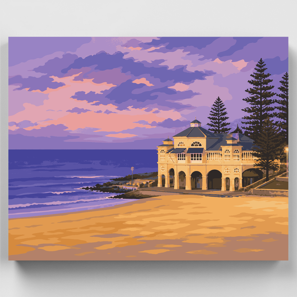 Kit de pintura por números - Atardecer en la playa de Cottesloe — Estándar