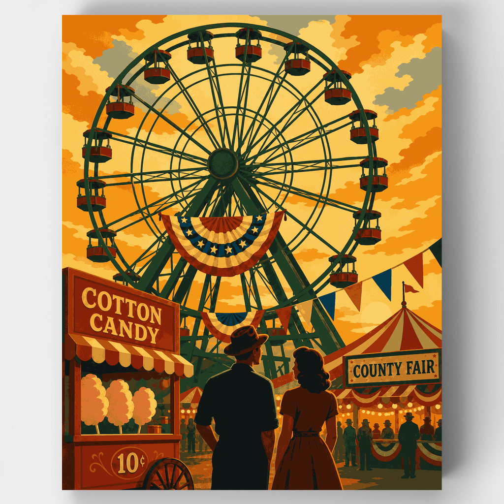 Noria de la feria del condado - Kit de pintura por números — Estándar