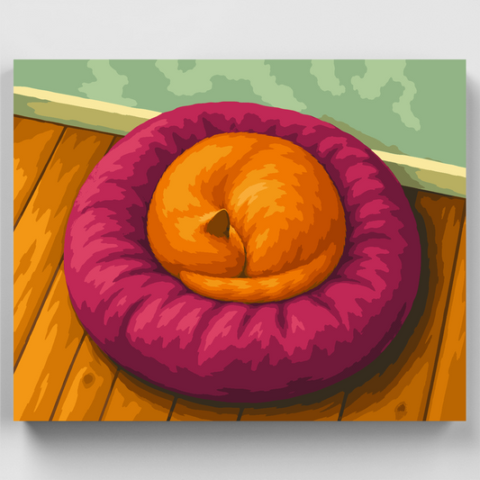 Cozy Cat Curl - Paint by Numbers Kit