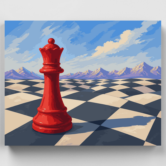 Crimson Chess Queen - Paint by Numbers Kit