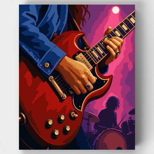 Crimson Guitar Solo - Paint by Numbers Kit