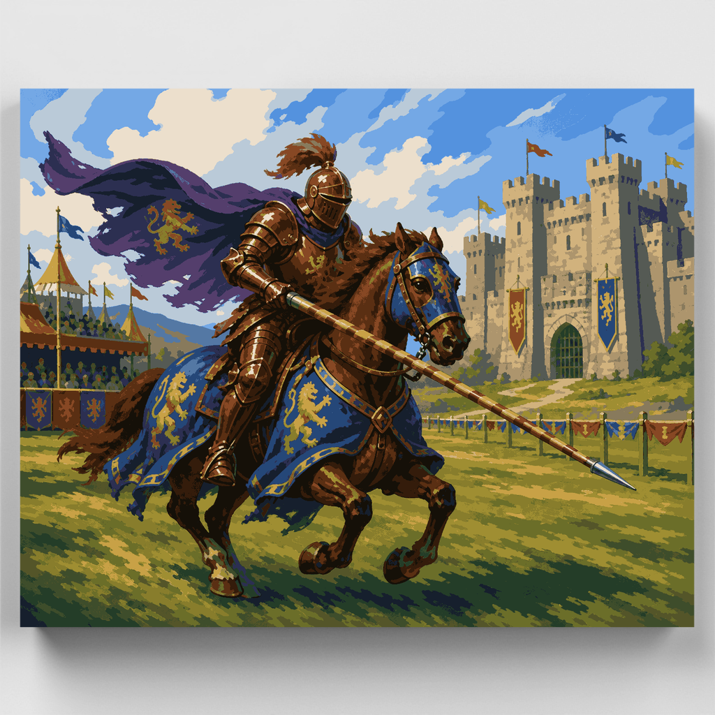 Carga del Caballero Carmesí - Kit de pintura por números — Estándar