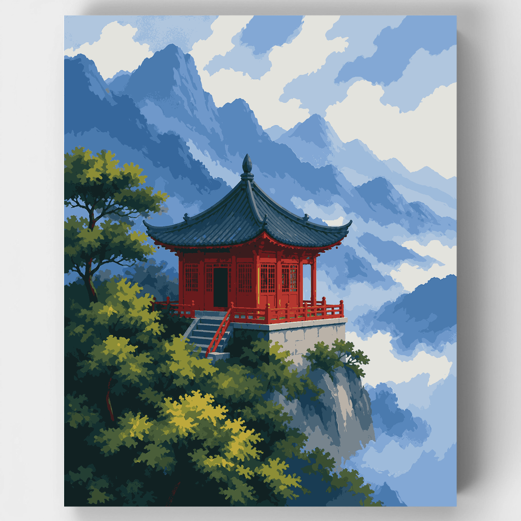 Pico del Pabellón Carmesí - Kit de pintura por números — Estándar