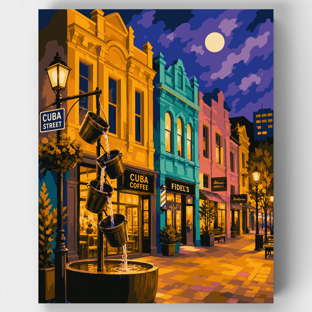 Cuba Street Bucket Fountain - Paint by Numbers Kit