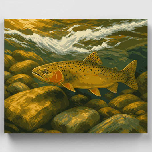 Cutthroat Trout Upstream - Paint by Numbers Kit
