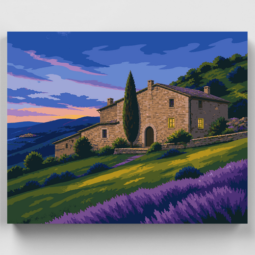 Cypress at Blue Hour - Paint by Numbers Kit