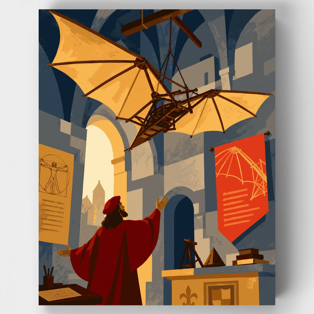 Da Vinci's Flying Machine - Paint by Numbers Kit